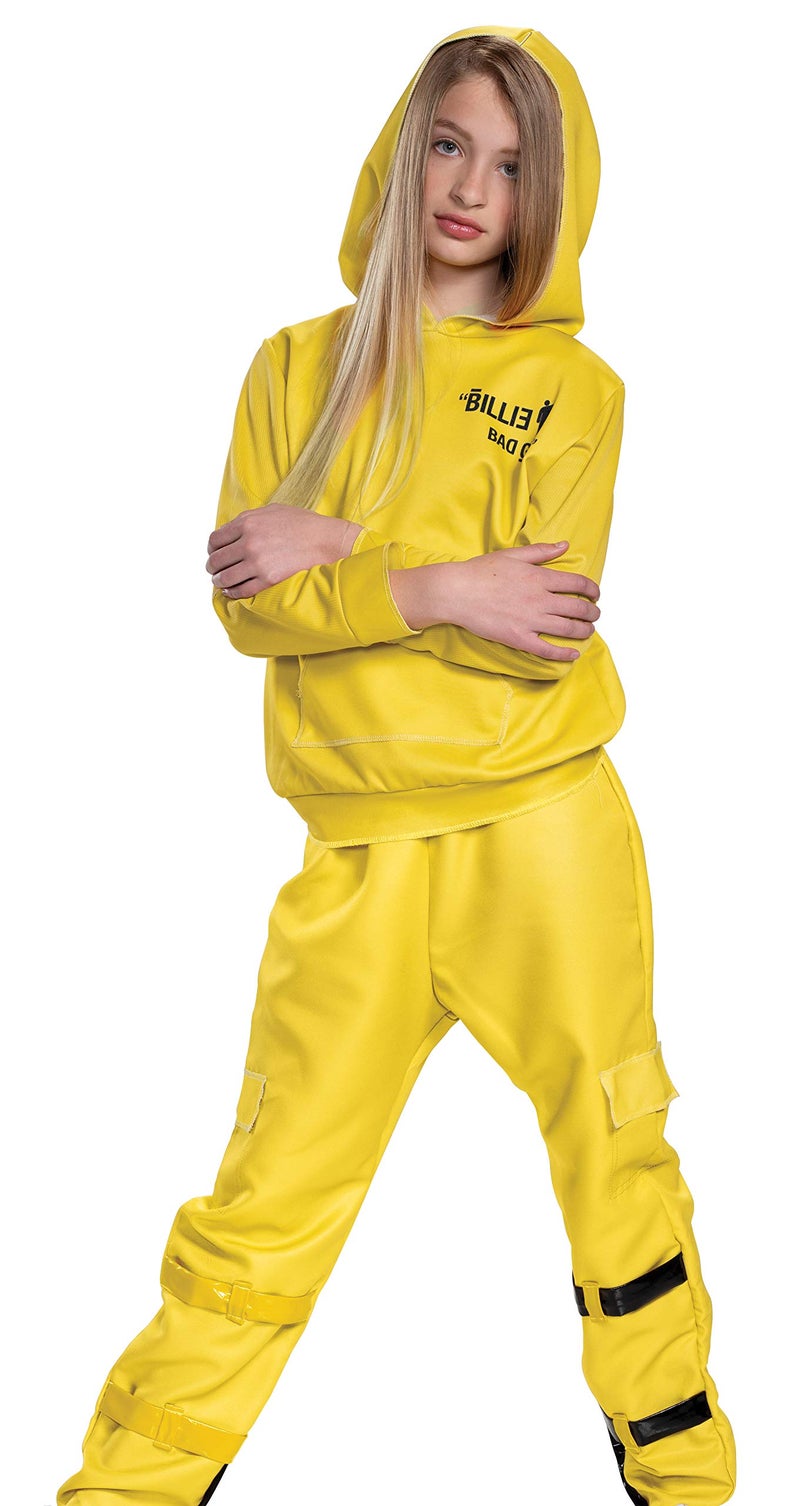 Disguise Billie Eilish Costume, Official Yellow Oversize Top and Pants for Kids, Musical Artist Inspired Outfit, Deluxe Child Size Large (10-12) - Image 1